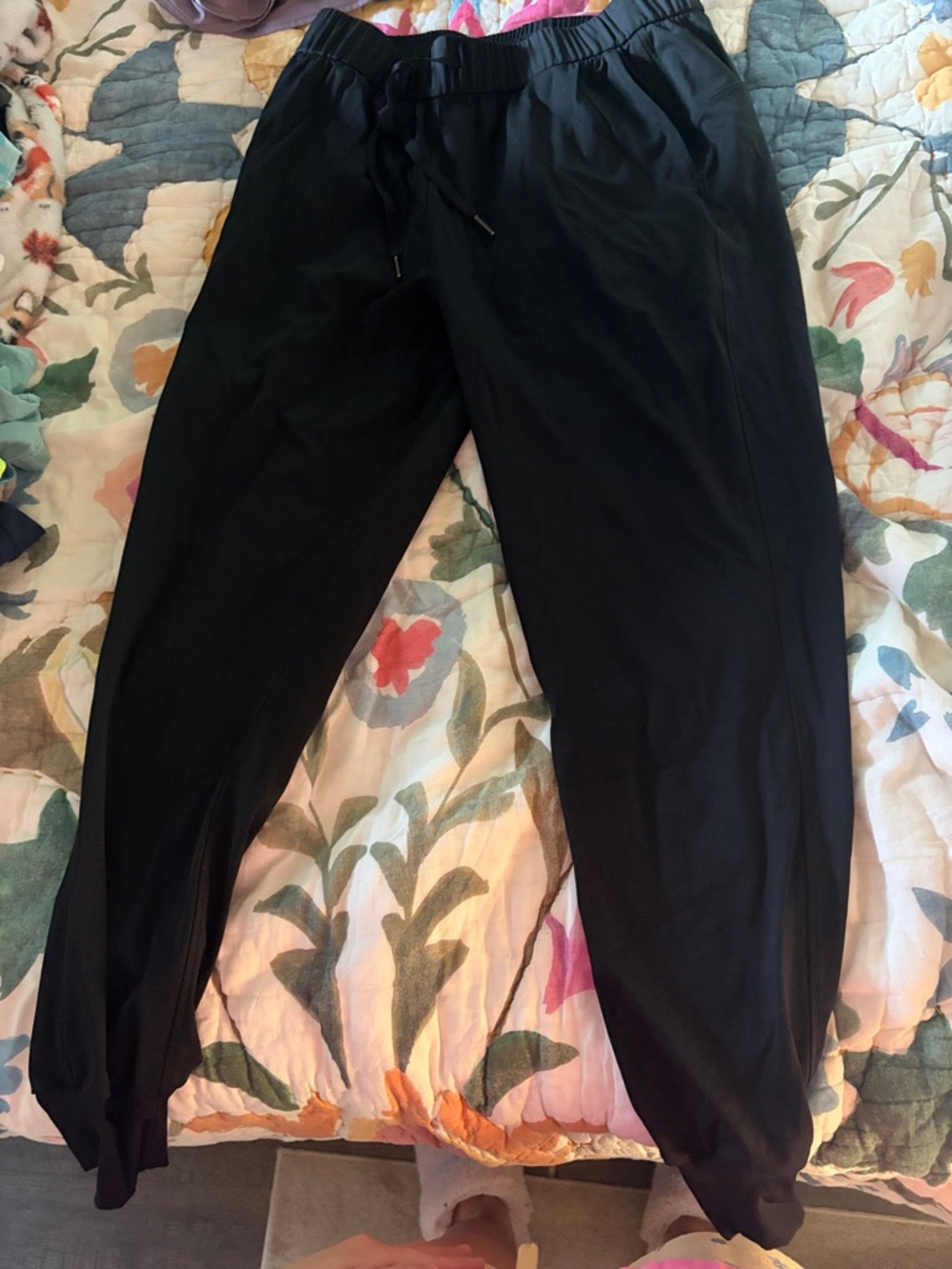 Black Jogger Pants with Drawstring Waist